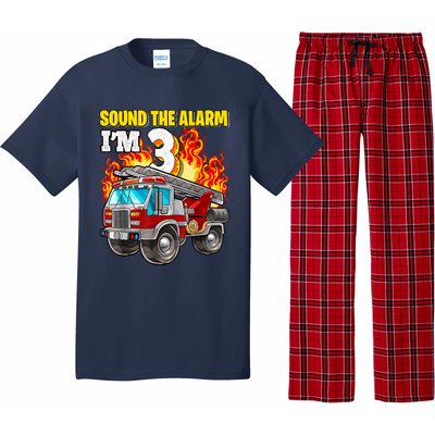 Sound The Alarm Im 3 3rd Birthday Fireman Firetruck Boy Pajama Set