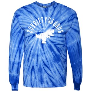 Sobriety Trex Alcoholics Anonymous Aa Sober Af Gift Tie-Dye Long Sleeve Shirt