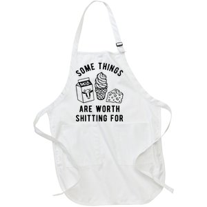 Some Things Are Worth Shitting For Milk Ice Cream Cheese Full-Length Apron With Pockets