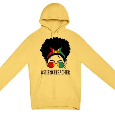 Science Teacher African Messy Bun Black History Month Cute Gift Premium Pullover Hoodie