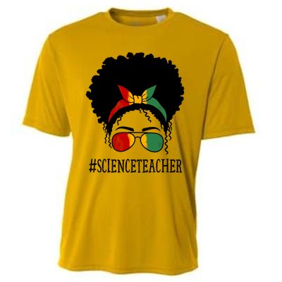 Science Teacher African Messy Bun Black History Month Cute Gift Cooling Performance Crew T-Shirt