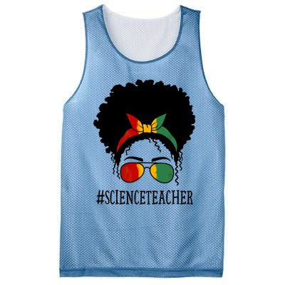 Science Teacher African Messy Bun Black History Month Cute Gift Mesh Reversible Basketball Jersey Tank