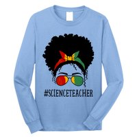 Science Teacher African Messy Bun Black History Month Cute Gift Long Sleeve Shirt