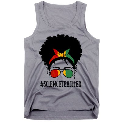 Science Teacher African Messy Bun Black History Month Cute Gift Tank Top