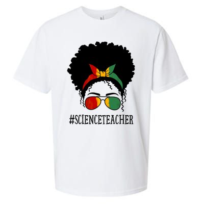 Science Teacher African Messy Bun Black History Month Cute Gift Sueded Cloud Jersey T-Shirt