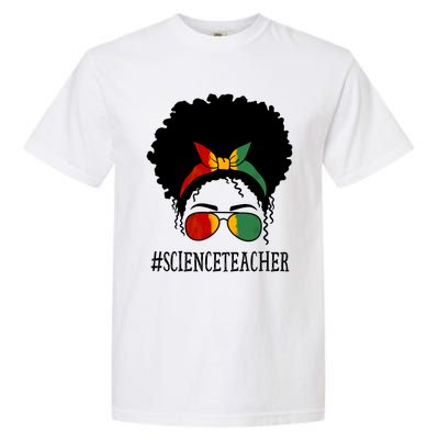 Science Teacher African Messy Bun Black History Month Cute Gift Garment-Dyed Heavyweight T-Shirt