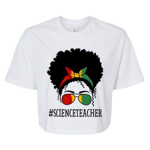 Science Teacher African Messy Bun Black History Month Cute Gift Bella+Canvas Jersey Crop Tee