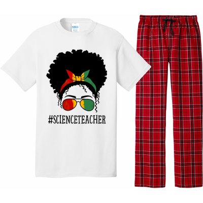 Science Teacher African Messy Bun Black History Month Cute Gift Pajama Set