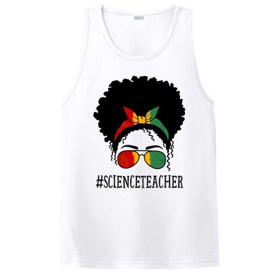 Science Teacher African Messy Bun Black History Month Cute Gift PosiCharge Competitor Tank