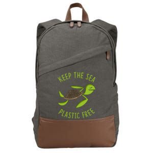 Sea Turtle Art Tortoise Gift Keep The Sea Plastic Free Gift Cotton Canvas Backpack