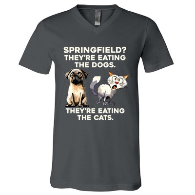 Springfield They Are Eating Dogs They Are Eating The Cats V-Neck T-Shirt