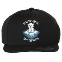 Save the Arctic Save the World Climate Change Earth Day Wool Snapback Cap