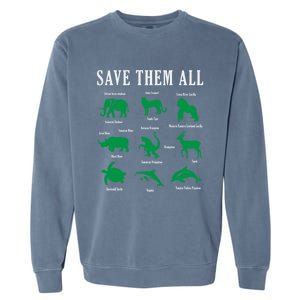 Save Them All National Endangered Species Day 2024 Gift Garment-Dyed Sweatshirt