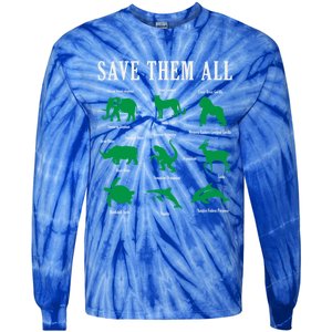 Save Them All National Endangered Species Day 2024 Gift Tie-Dye Long Sleeve Shirt