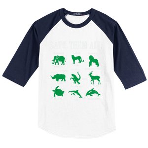 Save Them All National Endangered Species Day 2024 Gift Baseball Sleeve Shirt