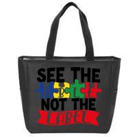 See The Able Not The Label Zip Tote Bag