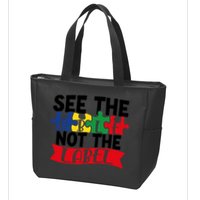 See The Able Not The Label Zip Tote Bag
