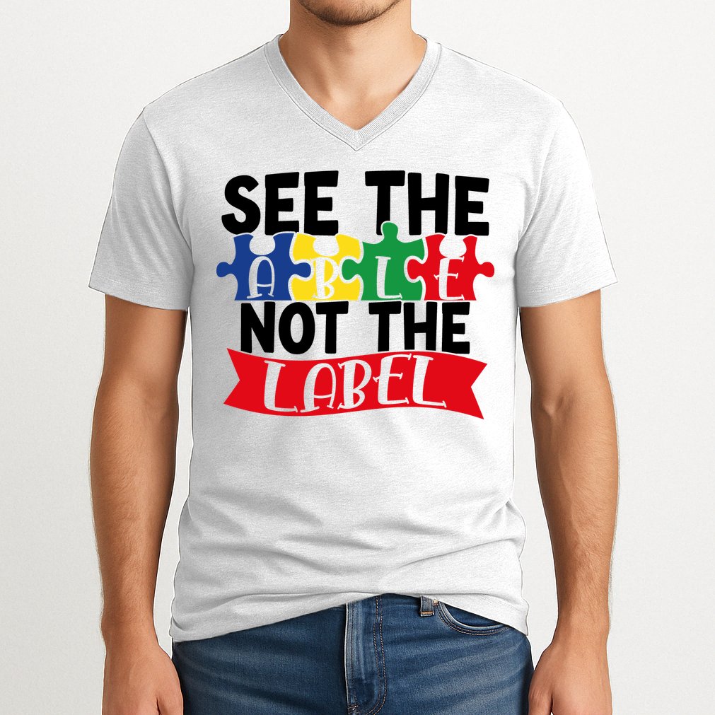 See The Able Not The Label V-Neck T-Shirt