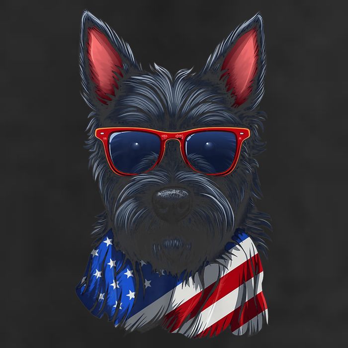 Scottish Terrier American Flag US Tee 4th July Gifts Graphic Adult Drive Performance Visor
