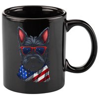 Scottish Terrier American Flag US Tee 4th July Gifts Graphic 11oz C Handle Ceramic Mug