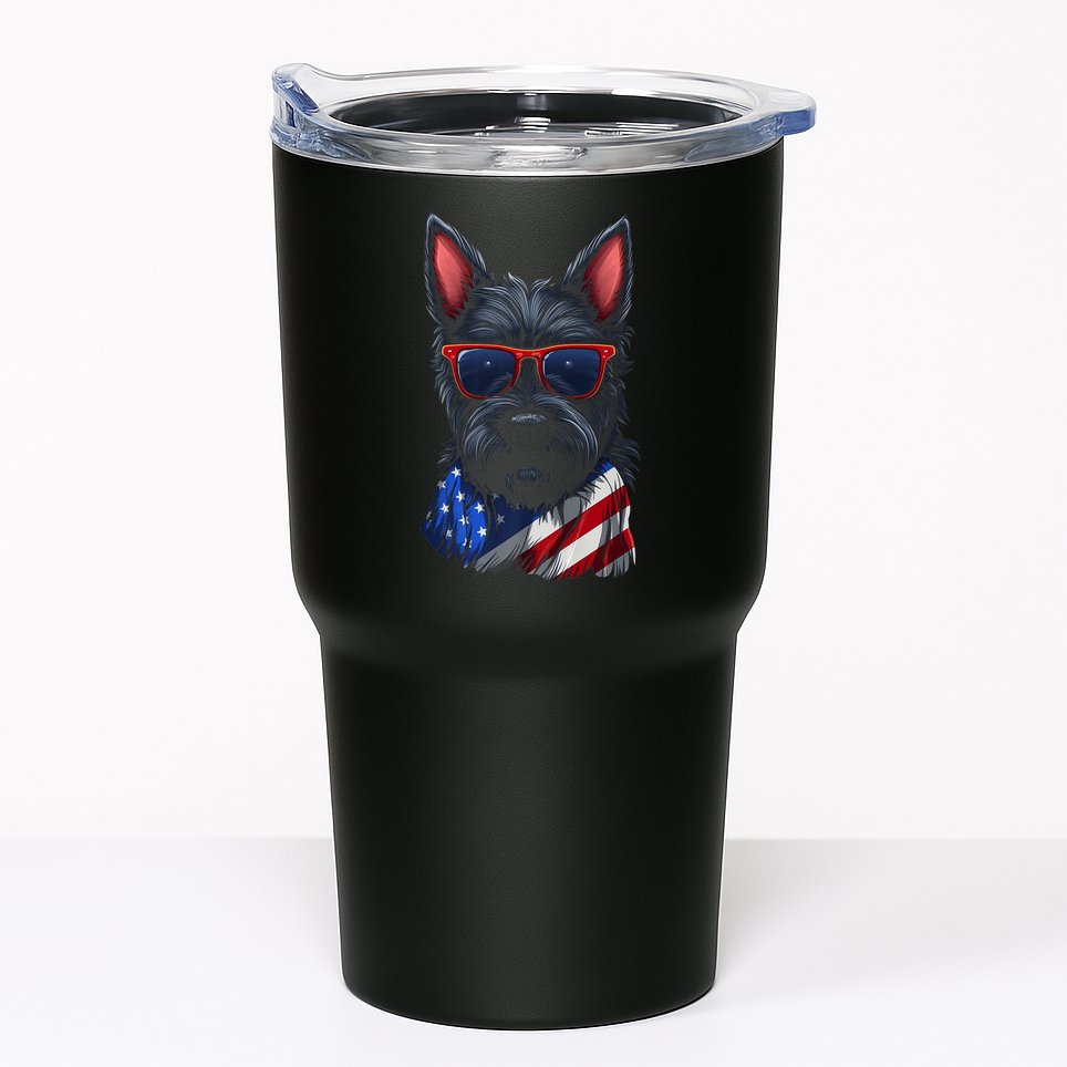 Scottish Terrier American Flag US Tee 4th July Gifts Graphic Tumbler