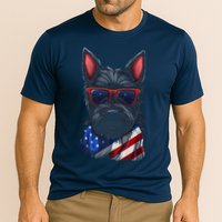 Scottish Terrier American Flag US Tee 4th July Gifts Graphic Cooling Performance Crew T-Shirt