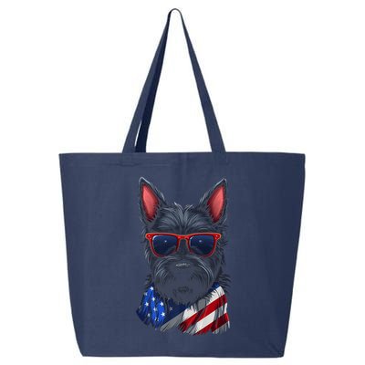 Scottish Terrier American Flag US Tee 4th July Gifts Graphic 25L Jumbo Tote