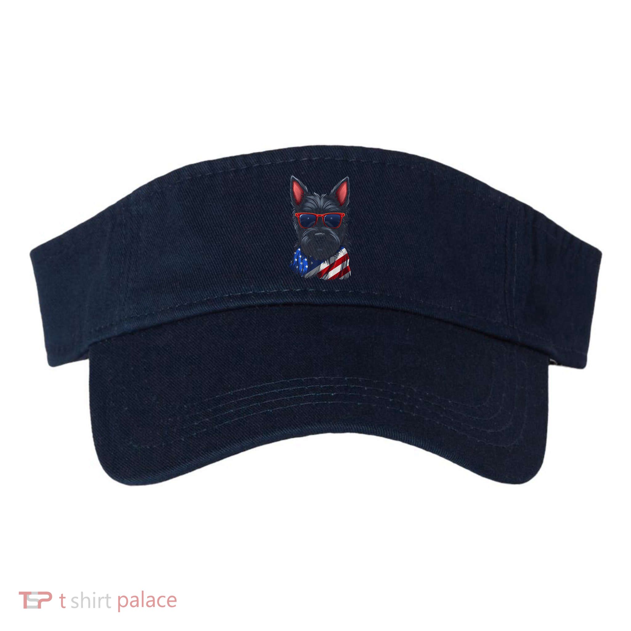 Scottish Terrier American Flag US Tee 4th July Gifts Graphic Visor