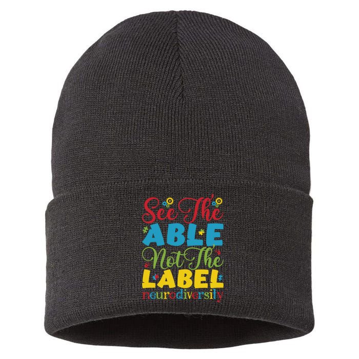 See The Able Not The Label Neurodiversity Autism Awareness Month Sustainable Knit Beanie