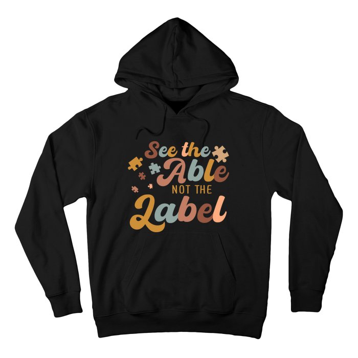 See The Able Not The Label Autism Awareness Day Puzzle Piece Hoodie