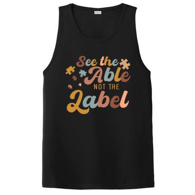 See The Able Not The Label Autism Awareness Day Puzzle Piece PosiCharge Competitor Tank