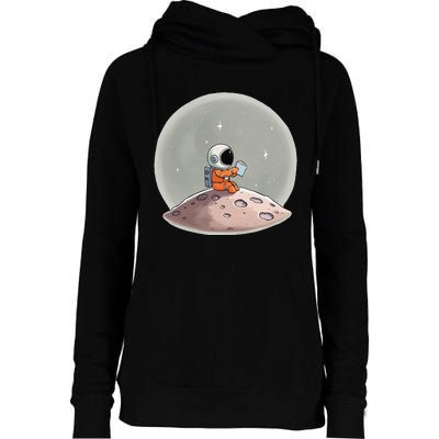 Stem Teacher Astronaut Reading Space Science Womens Funnel Neck Pullover Hood