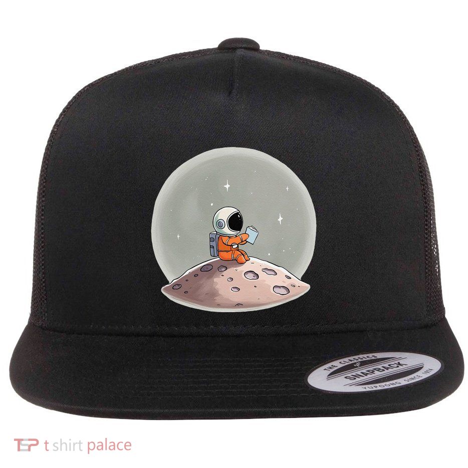 Stem Teacher Astronaut Reading Space Science Flat Bill Trucker Hat