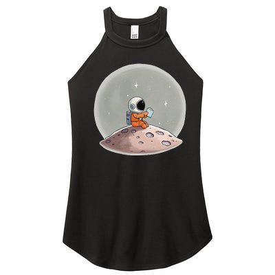 Stem Teacher Astronaut Reading Space Science Women’s Perfect Tri Rocker Tank