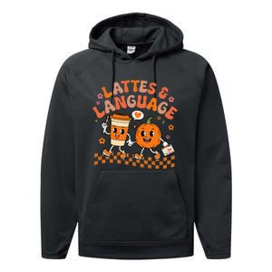 Speech Therapy Autumn Pumpkin Lattes And Language Performance Fleece Hoodie