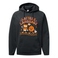 Speech Therapy Autumn Pumpkin Lattes And Language Performance Fleece Hoodie