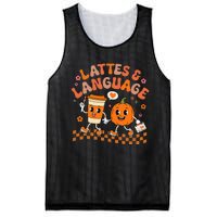 Speech Therapy Autumn Pumpkin Lattes And Language Mesh Reversible Basketball Jersey Tank