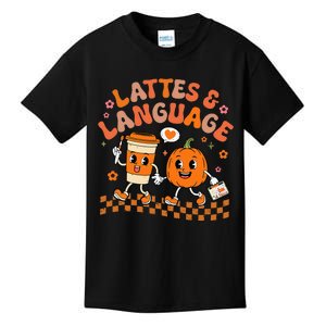 Speech Therapy Autumn Pumpkin Lattes And Language Kids T-Shirt