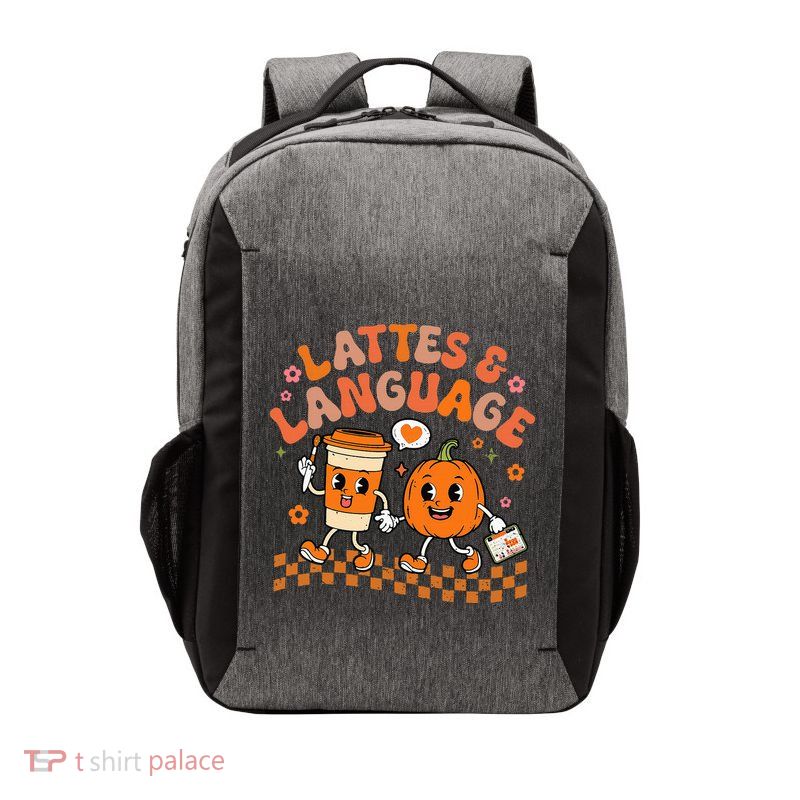Speech Therapy Autumn Pumpkin Lattes And Language Vector Backpack