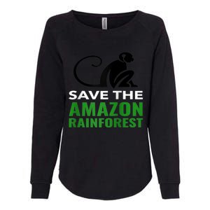 Save The Amazon Rainforest Monkey Funny Gift Raglan Baseball Tee Womens California Wash Sweatshirt