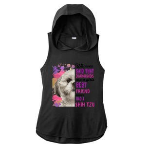 Shih Tzu Are A Best Friend Funny Dog Mom Shitzu Gift Ladies PosiCharge Tri-Blend Wicking Draft Hoodie Tank