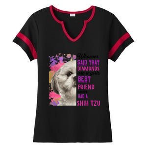 Shih Tzu Are A Best Friend Funny Dog Mom Shitzu Gift Ladies Halftime Notch Neck Tee