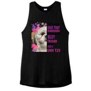 Shih Tzu Are A Best Friend Funny Dog Mom Shitzu Gift Ladies PosiCharge Tri-Blend Wicking Tank