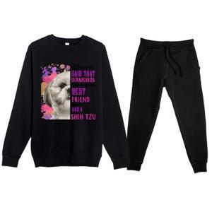 Shih Tzu Are A Best Friend Funny Dog Mom Shitzu Gift Premium Crewneck Sweatsuit Set