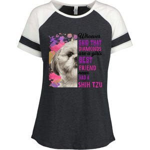 Shih Tzu Are A Best Friend Funny Dog Mom Shitzu Gift Enza Ladies Jersey Colorblock Tee