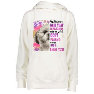 Shih Tzu Are A Best Friend Funny Dog Mom Shitzu Gift Womens Funnel Neck Pullover Hood