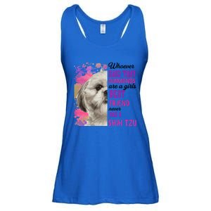 Shih Tzu Are A Best Friend Funny Dog Mom Shitzu Gift Ladies Essential Flowy Tank