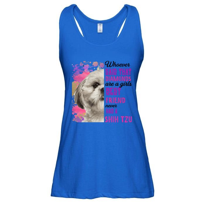 Shih Tzu Are A Best Friend Funny Dog Mom Shitzu Gift Ladies Essential Flowy Tank