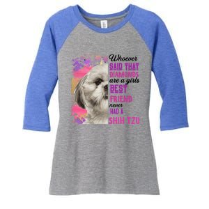 Shih Tzu Are A Best Friend Funny Dog Mom Shitzu Gift Women's Tri-Blend 3/4-Sleeve Raglan Shirt