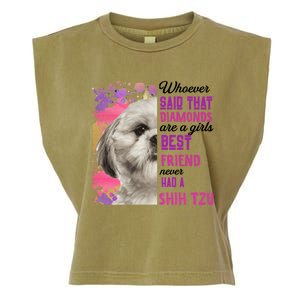 Shih Tzu Are A Best Friend Funny Dog Mom Shitzu Gift Garment-Dyed Women's Muscle Tee